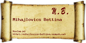 Mihajlovics Bettina névjegykártya